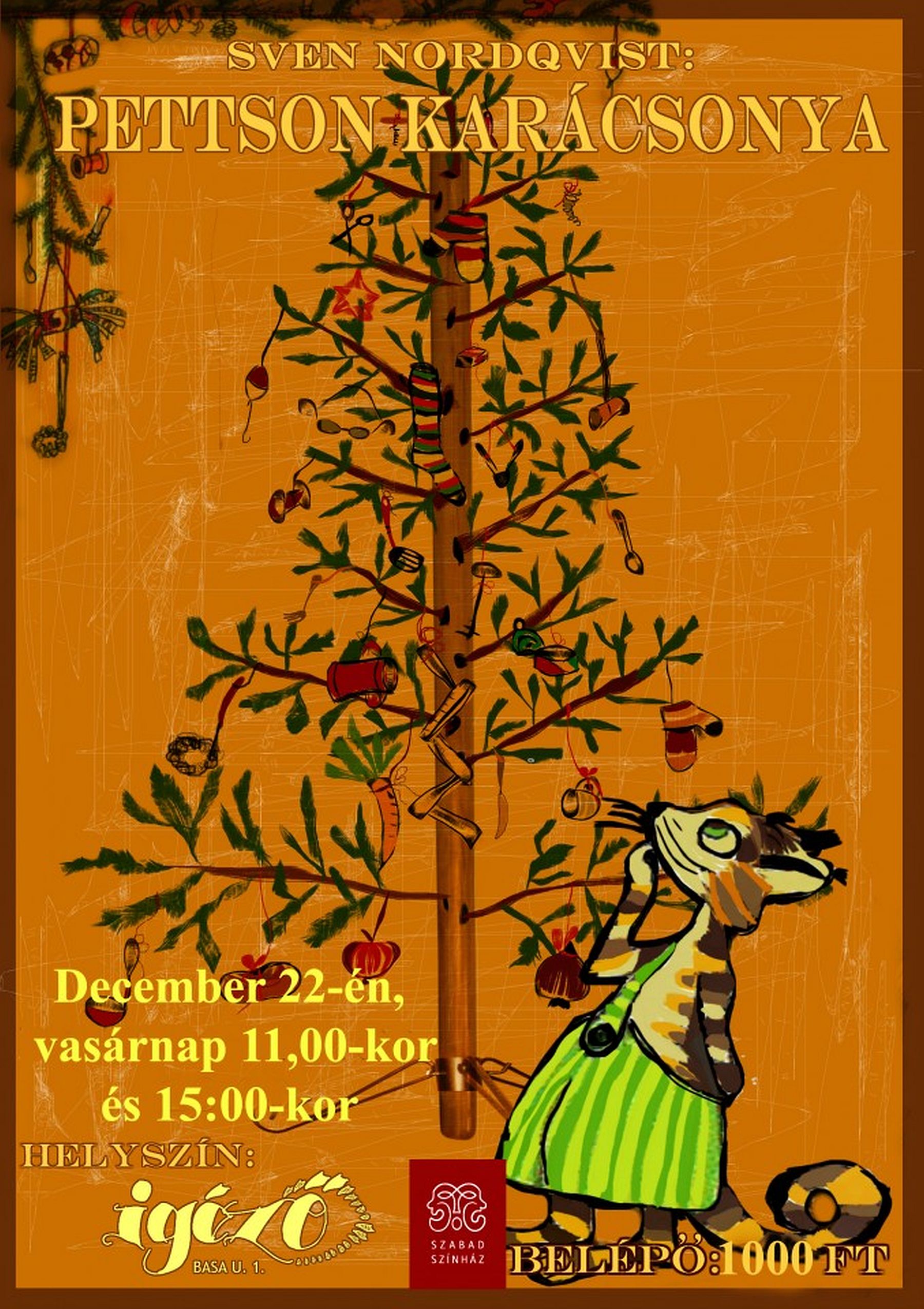 Pettson karácsonya - a Szabad Színház mesejátéka vasárnap az Igézőben